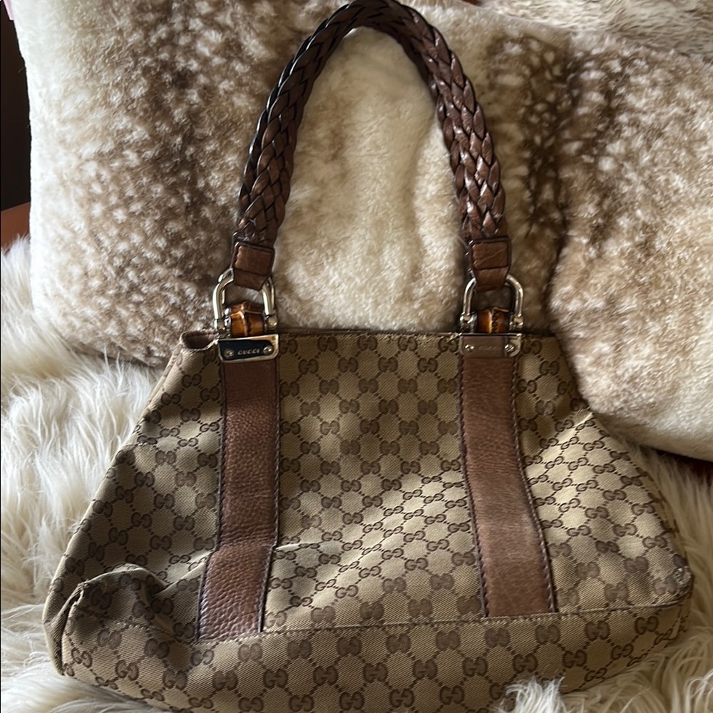 Gucci Brown Monogram Tote Bag